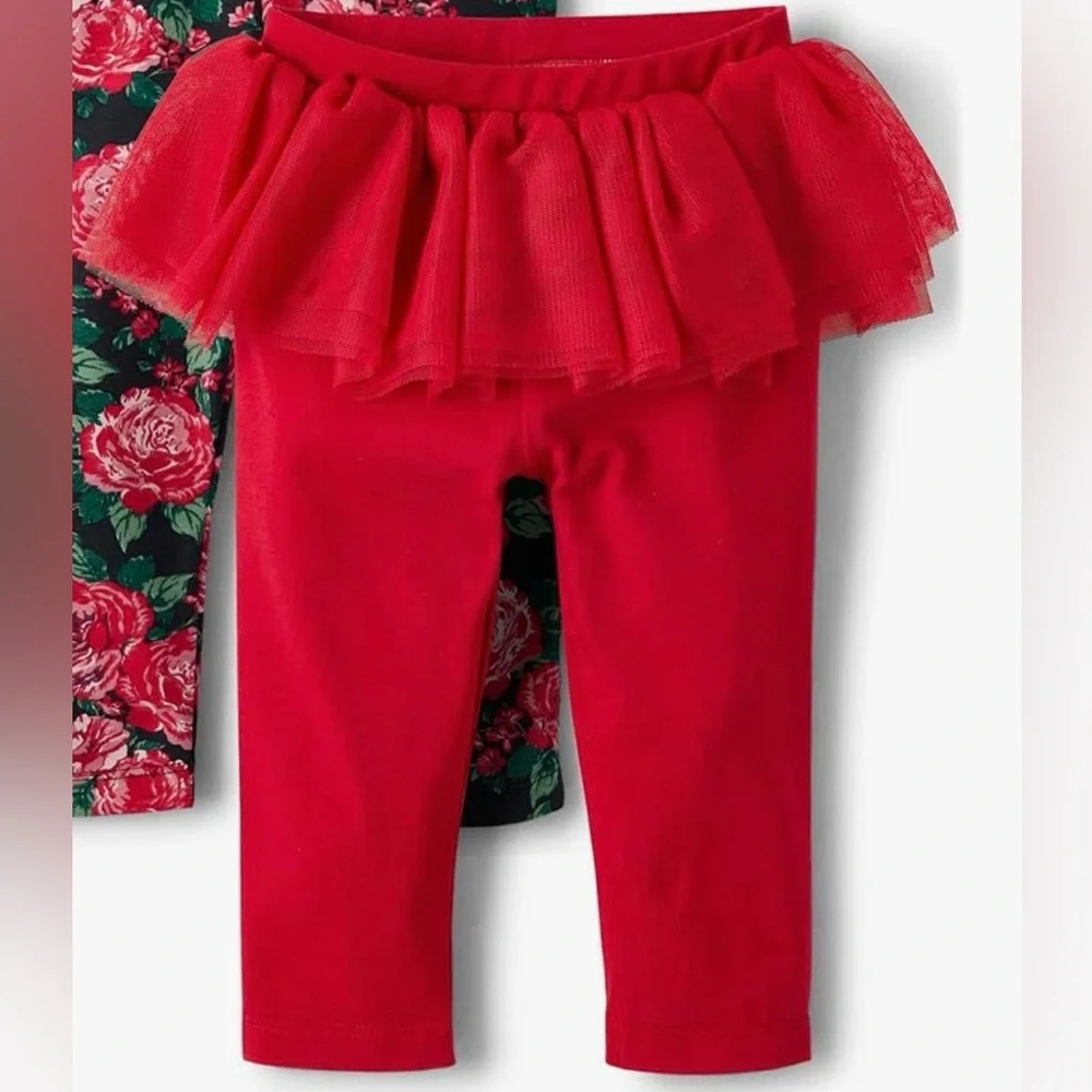 The Children’s Place Baby Girl Mesh TuTu Ruffle Legging Red Size: 6-9 Month
